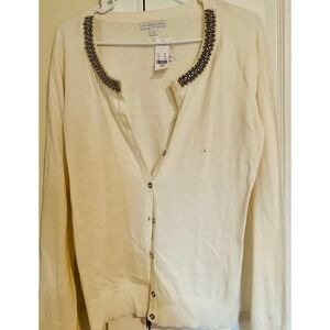 New/tags white cardigan New York‎ & company long sleeve sweater size large